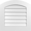 Ekena Millwork Arch Top Surface Mount PVC Gable Vent: Functional, w/ 3-1/2"W x 1"P Standard Frame, 24"W x 24"H GVPAR24X2401SF